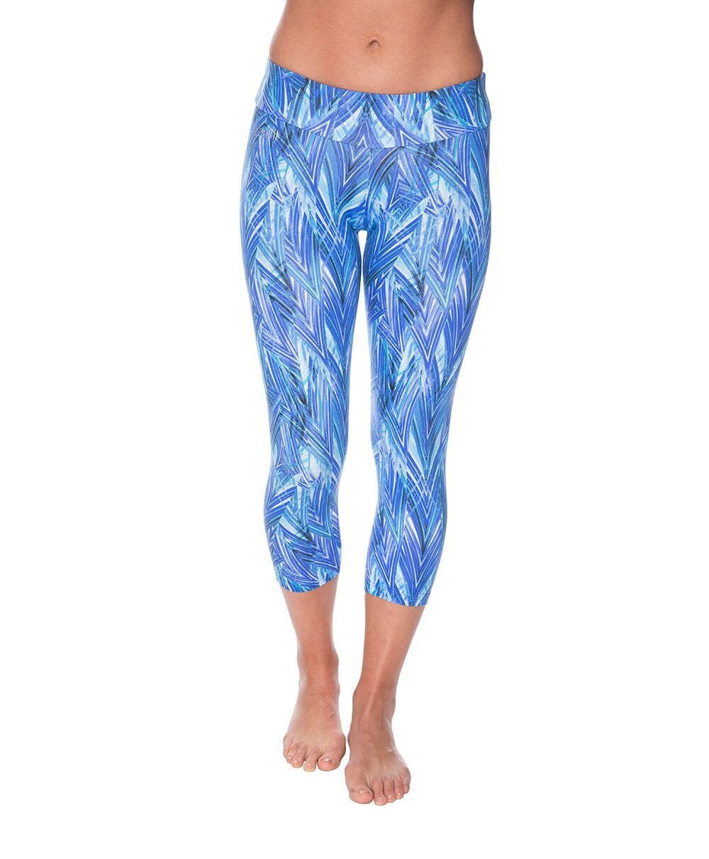 Side view product image for Brasilfit Jodhpur calf length activewear leggings.  Jodhpur leggings are part of our premium printed activewear collection that is focused on performance, high compression activewear with colourful prints.
