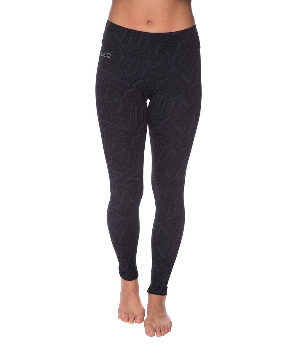 Side view product image for Brasilfit Faith Full Length activewear leggings.  Faith leggings are part of our textured activewear legging collection that is focused on performance, high compression activewear.