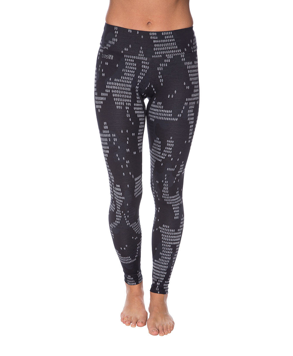 Side view product image for Brasilfit Bangkok Full Length activewear leggings.  Bangkok leggings are part of our textured activewear legging collection that is focused on performance, high compression activewear.