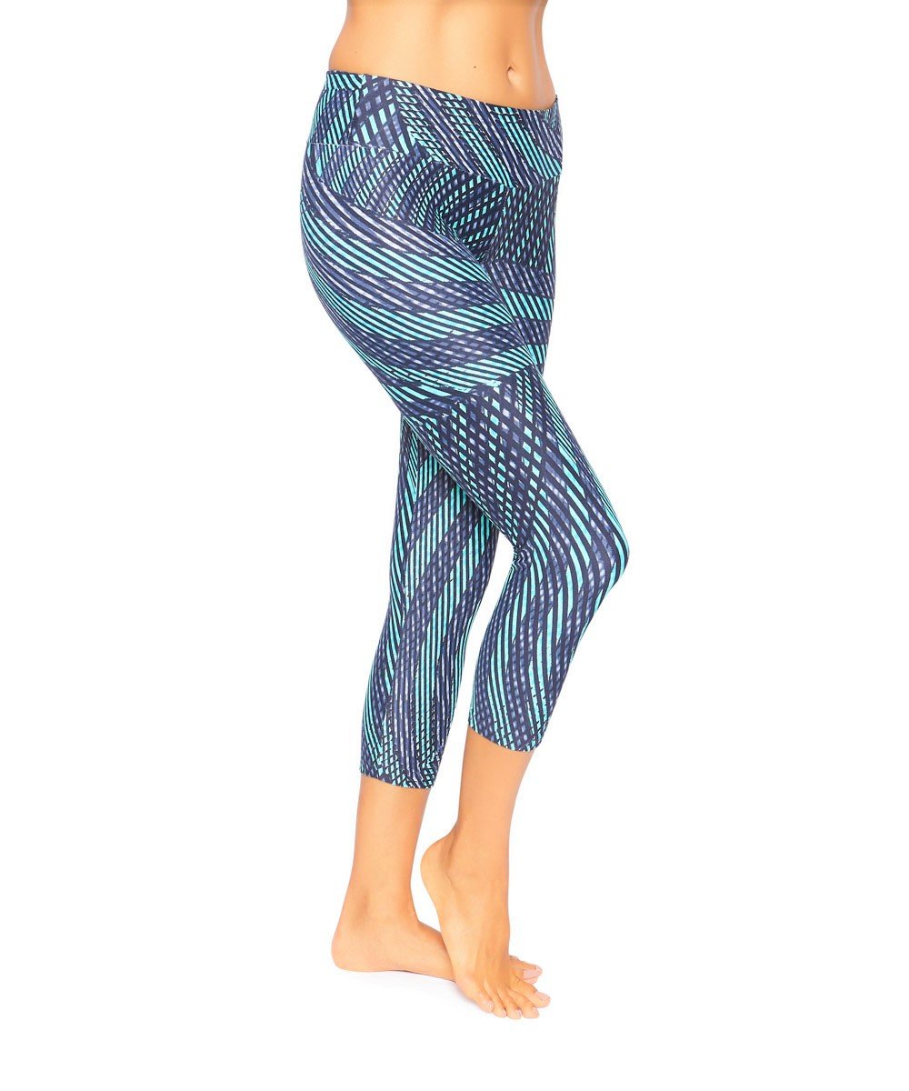 Side view product image for Brasilfit Rio calf length activewear leggings.  Rio leggings are part of our premium printed activewear collection that is focused on performance, high compression activewear with colourful prints.