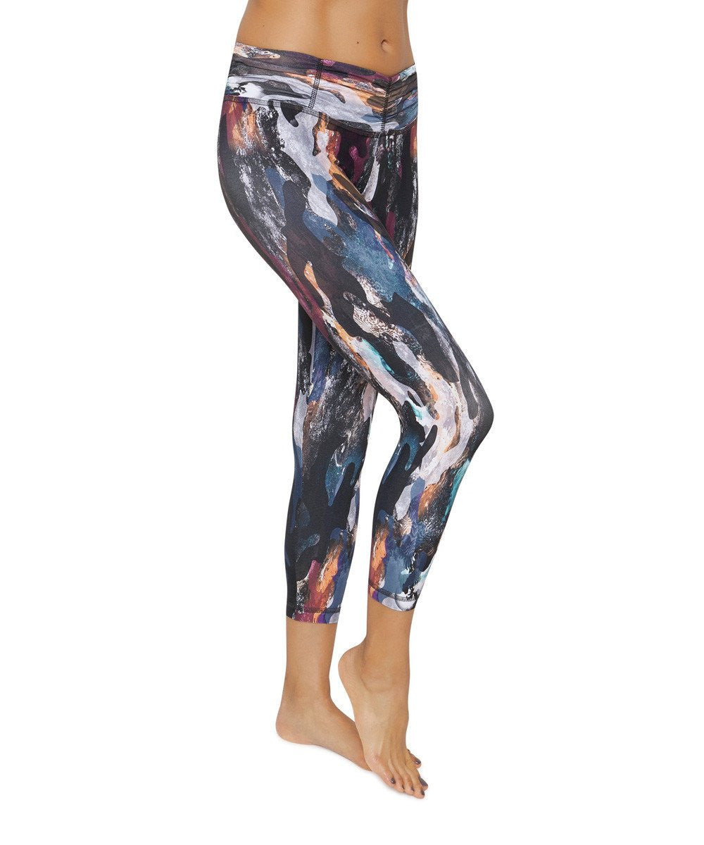 Product image for Brasilfit Artsy calf length activewear leggings.  Artsy leggings are part of our Crazy prints activewear collection that is focused on performance activewear with colourful prints