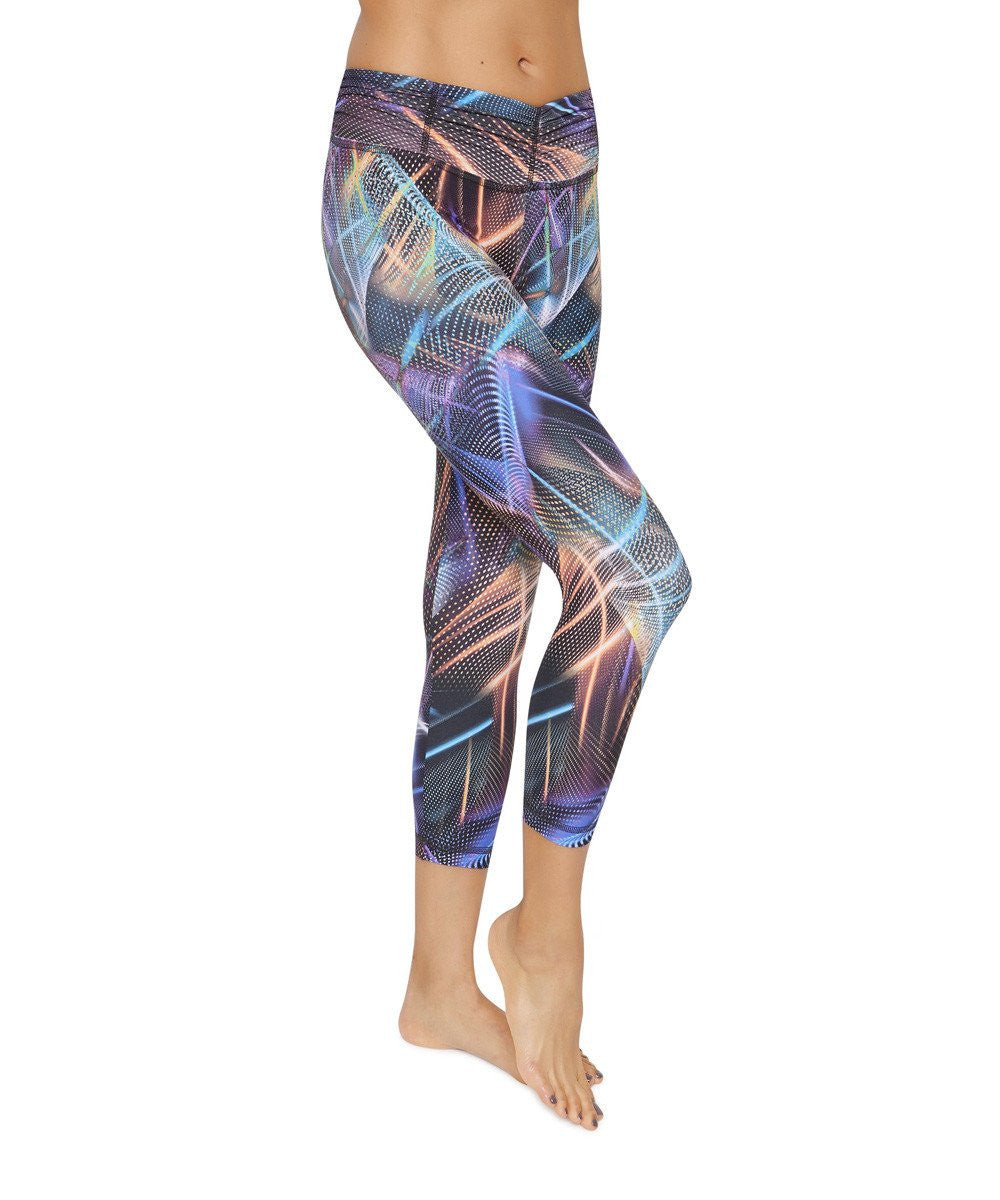 Product image for Brasilfit Disco Nights calf length activewear leggings.  Disco Nights leggings are part of our Crazy prints activewear collection that is focused on performance activewear with colourful prints