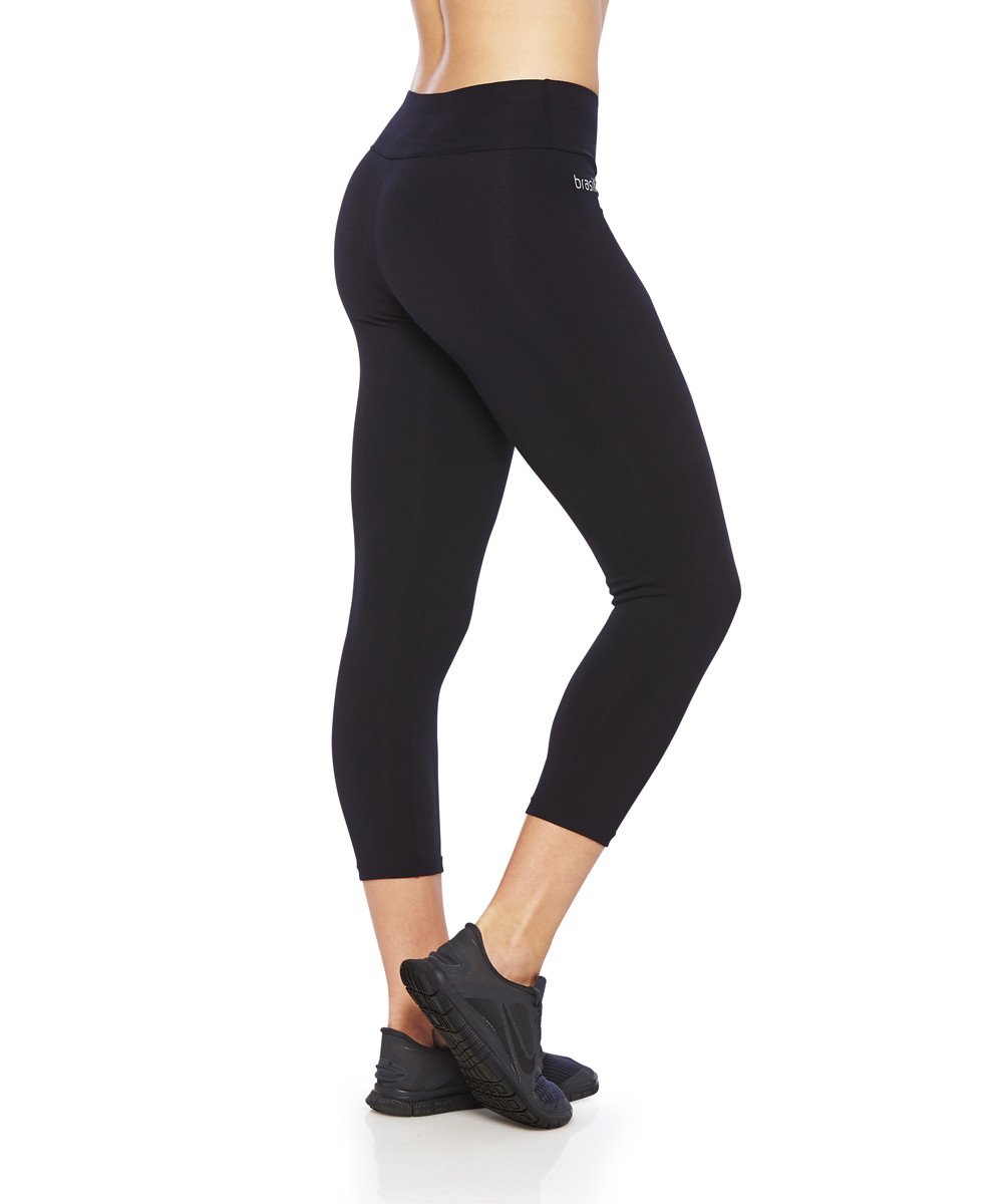 Side view product image for Brasilfit Supplex calf length activewear leggings. Supplex leggings are part of our essentials and basics activewear collection that is focused on high compression, compression activewear.