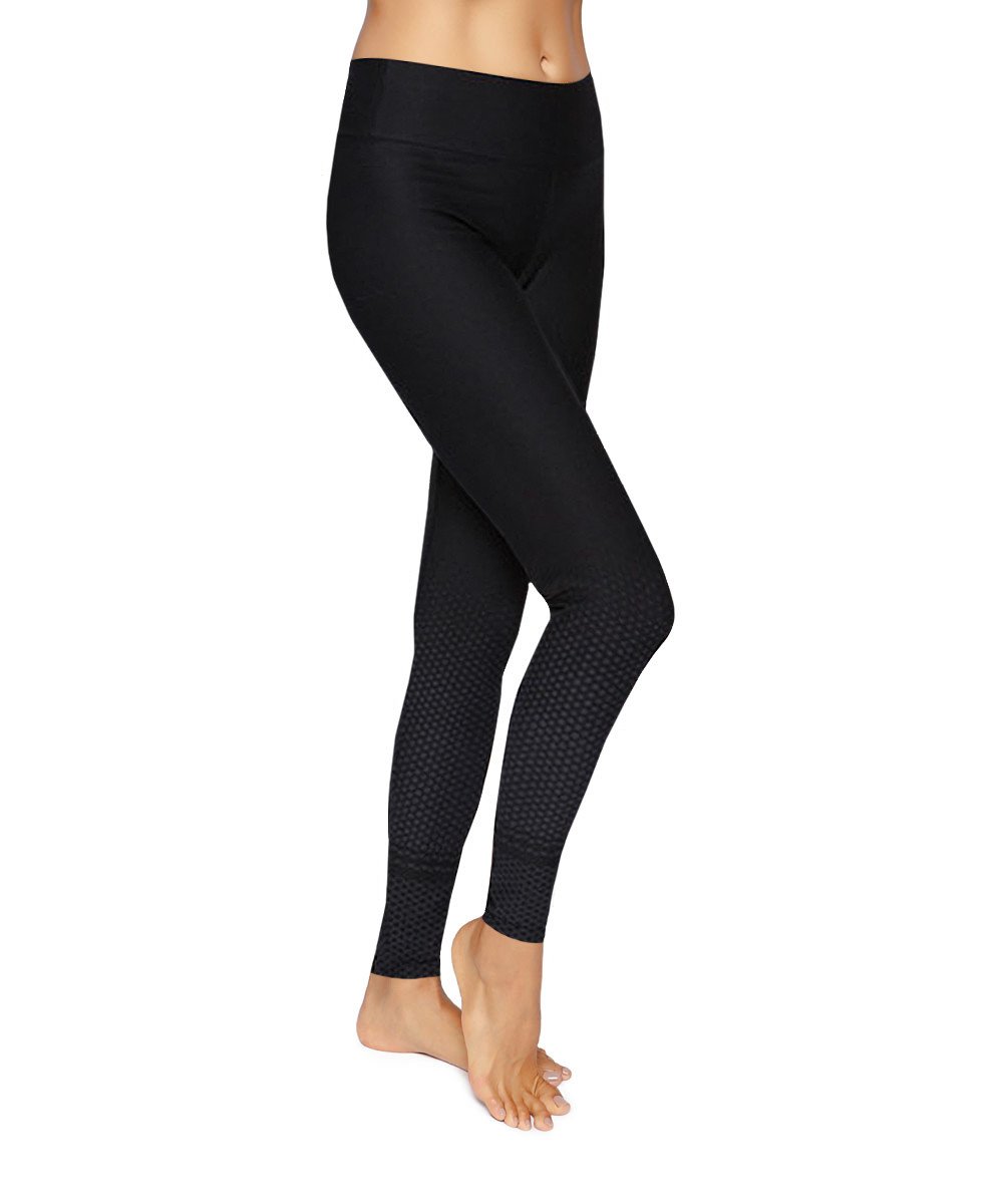 Side view product image for Brasilfit Quebec Full Length activewear leggings.  Quebec leggings are part of our textured activewear legging collection that is focused on performance, high compression activewear.