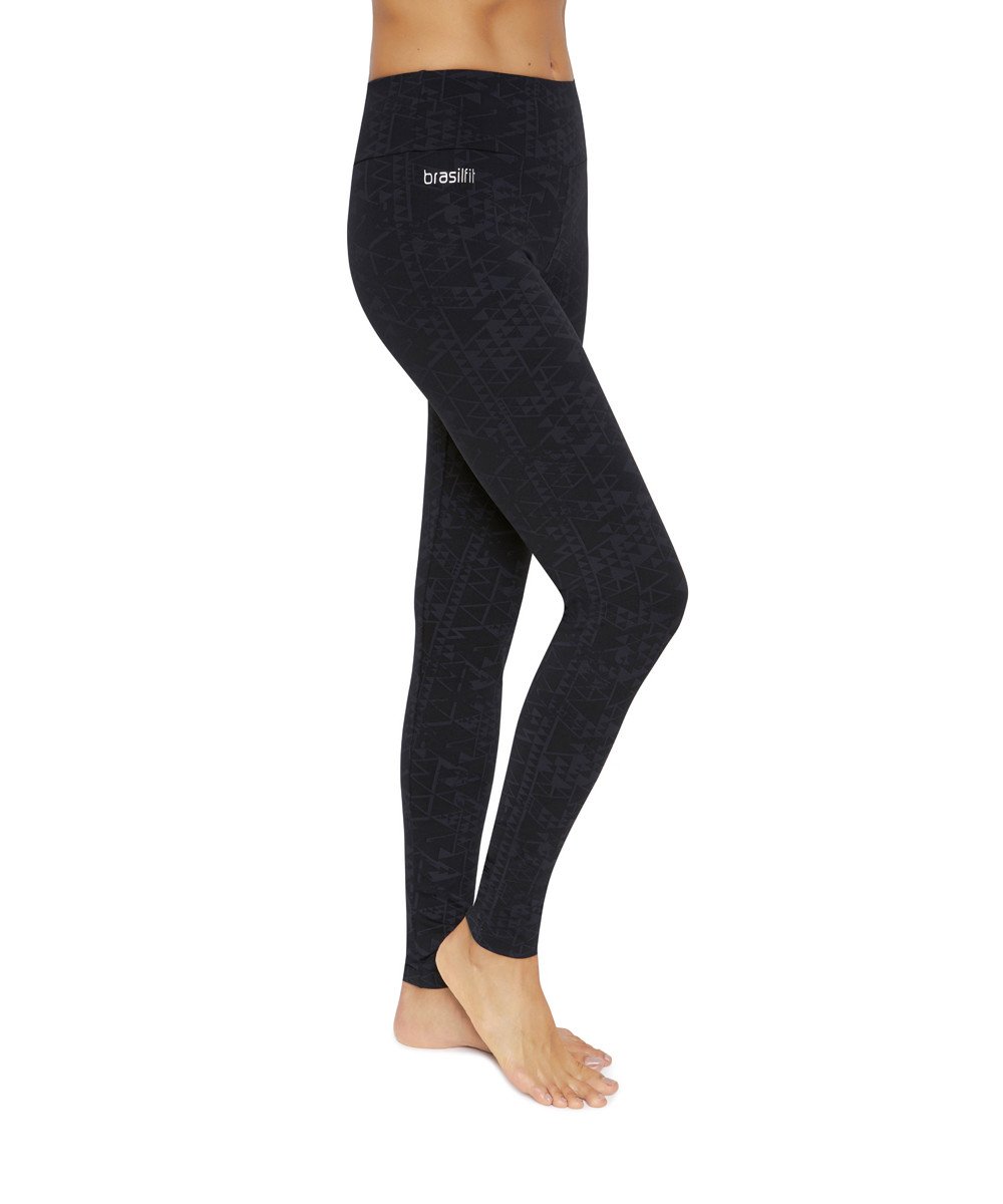 Side view product image for Brasilfit Faith Full Length activewear leggings.  Saturn leggings are part of our textured activewear legging collection that is focused on performance, high compression activewear.